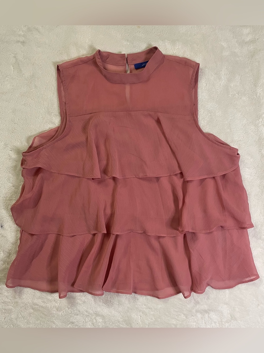 Apt. 9 Sleeveless Blush Pink Ruffle Top size XL